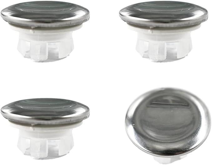 4 Pack Sink Overflow Cover Double Spherical Stainless Steel Insert Round Decorative Cover for Kitchen Bathroom Vanity (Silver)