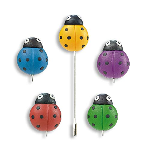 Lote de 50 Divertidos Alfileres de Pasta Decorativos'Mariquitas Colores Surtidos'. Complementos. Joyas y Bisutería. Regalos Originales. Detalles de Bodas, Comuniones, Bautizos. CC