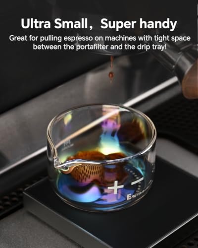 Vaso medidor espresso de vidrio 100 ml con pico vertedor miniatura 2