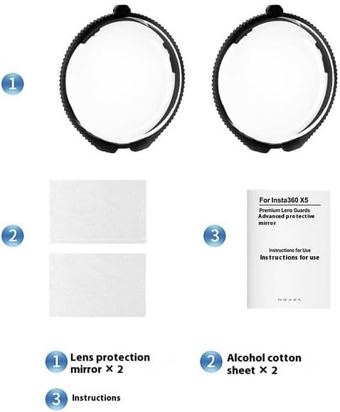 Coyktonty Lens Guard/Lens Protective Cover for Insta360 X5, 9H hardness High transmittance,Waterproof Dustproof (Optical Glass)