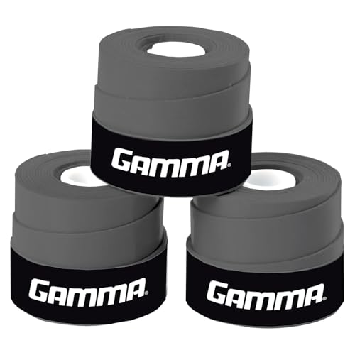 GAMMA Sports Supreme Overgrip for Tennis, Pickleball, Squash, Badminton, and Racquetball Racquets, 3-Pack, Grey