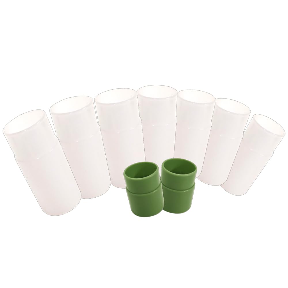 WEofferwhatYOUwant Ball Drop Spacers – 9-Piece Expansion Set for Taller Marble Run Towers | Includes 7 White + 2 Green Connectors | Safe, Durable STEM Add-On for Toddlers