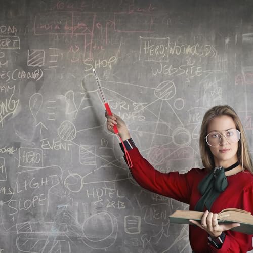 Puntero telescópico para profesores en aula, guías extensibles de acero inoxidable con clip 6
