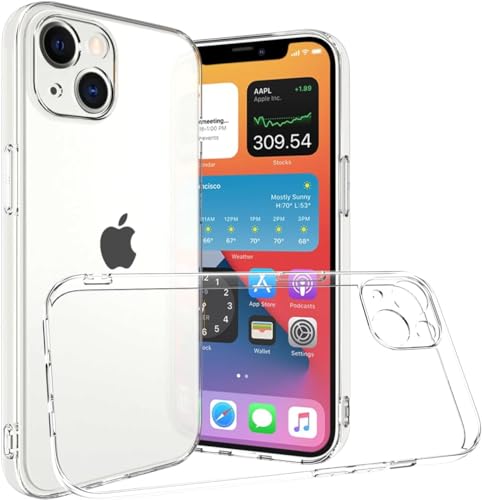 Captor Cover Trasparente per iPhone 13 6.1 Pollici, Custodia TPU in Silicone Flessibile Morbida e Sottile, Alta Qualità con Bordo Rialzato per Schermo e Protezione Fotocamera