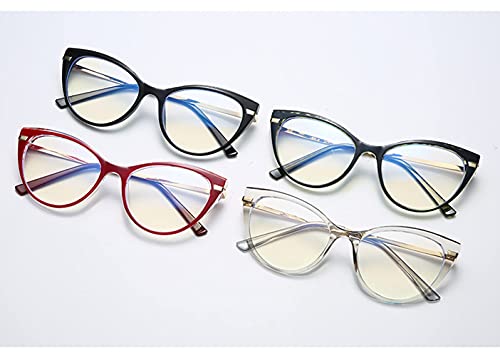 Image of LJCZKA Blue Light Blocking Glasses Women Anti Eye satrain Computer Cat eye Eyeglasses Cateye Clear Frame