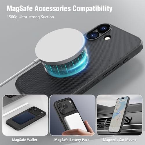 Image of Nillkin Frosted Shield Case for iPhone 17 Case, [Compatible with MagSafe][Slim Profile] [Military Grade Drop Protection] Shockproof Bumper Phone Case 6.3 inch 2025 (Black)