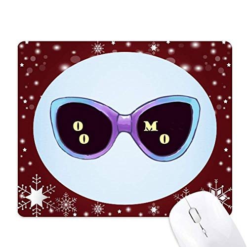 Tapis de souris schéma de lunettes de soleil antidérapant avec illustration flocon de neige