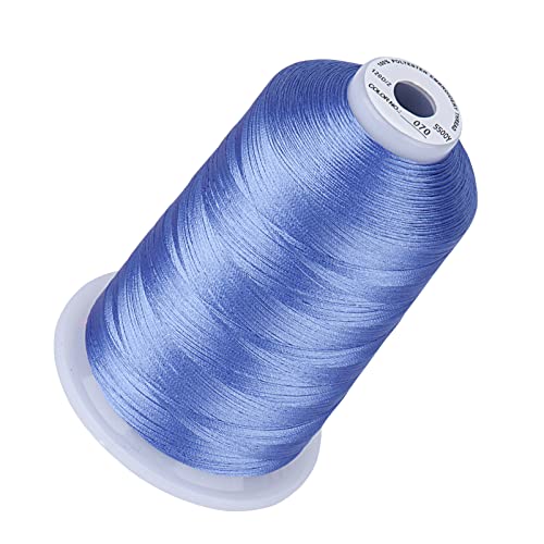 Image of Simthread 5000M 40WT Polyester Embroidery Thread, Corn Flower Blue 070 | 5000M 40WT polyester thread feeds smoothly for machine embroidery, monograms, logos, patches and quilting.
