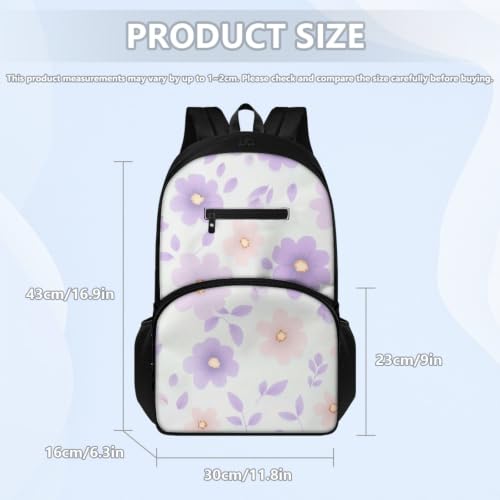 Mochila escolar flores rosa gran capacidad y ligereza para el instituto 7