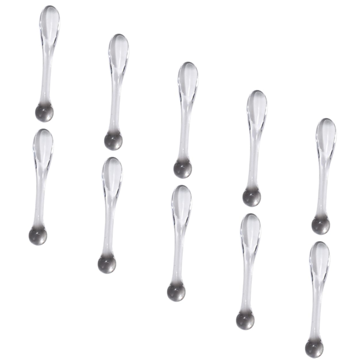 HONMEET Abs Material Mini Facial Spoons 10pcs Makeup Spatulas for Cream Moisturizer Applicators No Rough Edges