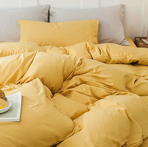 Mixinni MX057 GOLD-Q 3 Pieces Modern Style Duvet Cover Set Solid Color Gold Microfiber Bedding Cover Set thumb #3