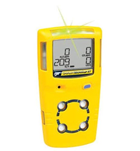 BW Technologies MC2-XW0M-Y-NA GasAlertMicroClip XT 3-Gas Detector with Rechargeable Lithium Polymer Battery, Combustible, O2 and CO, Yellow