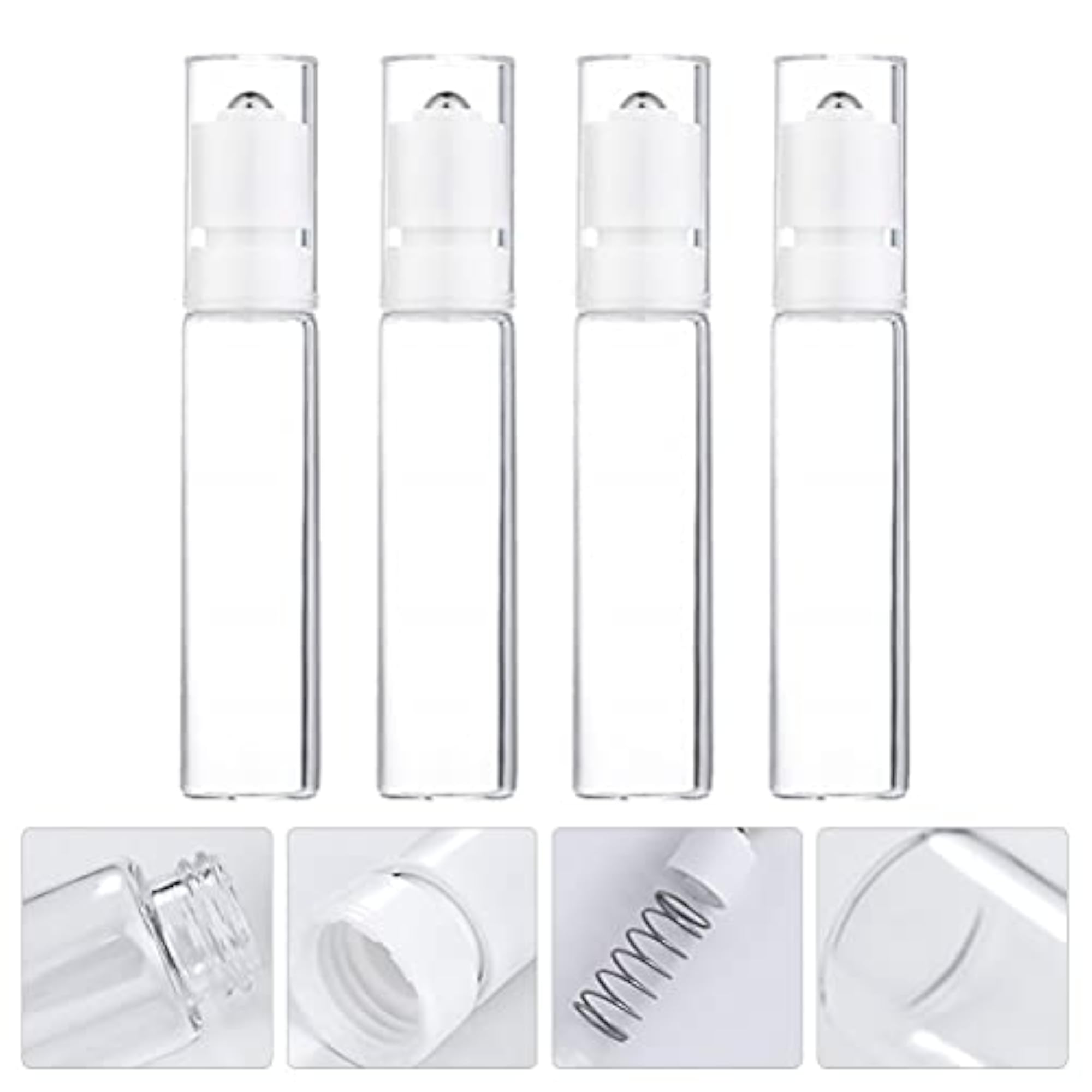 4Pcs 10ml Essential Oil Aromatherapy Glass Roller Bottles
