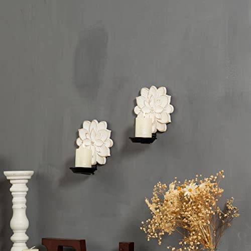 Candle-Wall-Sconces-Set-of-Two-Farmhouse-Handcarved-Wall-Candle-Holders-Decorative-Flower-Pattern-Wall-Candle-Sconce-Wood-Distressed-Finish-Rustic-Candle-Holder-Wall-Decor-for-Living-Room-Hallway Candle Wall Sconces Set of Two Farmhouse Handcarved Wall Candle Holders Decorative Flower Pattern Wall Candle Sconce Wood Distressed Finish Rustic Candle Holder Wall Decor for Living Room Hallway