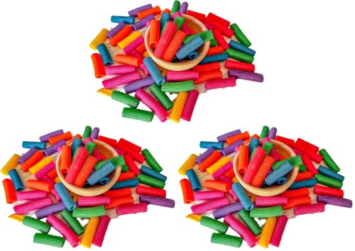 Image of 4 Cups of Rainbow Pasta Sensory Bin Filler for Sensory Table (Pack of 3)