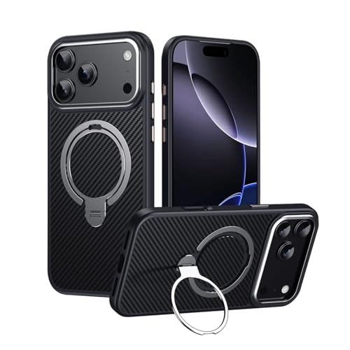 Genérico Funda para iPhone 17 Pro Max/17 Pro/17 Air/17, Carcasa Protectora Delgada Compatible con MagSafe, Patrón Fibra de Aramida 600D Carbono, Fina & Ligera, Antigolpes(Gray,17 Pro)
