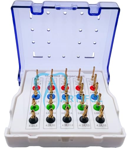 25 Pcs Dental Guided Implant Drill Kit – Assorted Stoppers