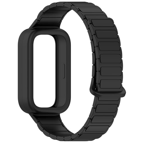 Xiaomi Band 9 Active bracelet silicone noir avec boucle magnétique par LOKEKE