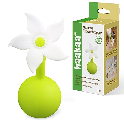 Image of haakaa Flower Stopper Breastpump Stopper Manual Breast Pump Silicone Flower Stopper 100% Food Grade Silicone BPA PVC and Phthalate Free 1 pc, White