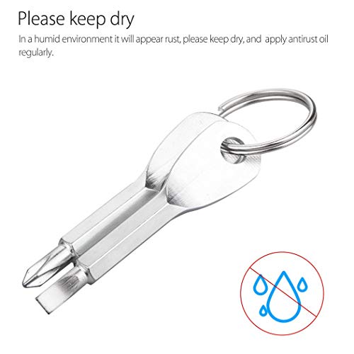 4PCS Mini Pocket Screwdriver Set Keychain Outdoor Tool Kit Stainless Steel Black+Silver