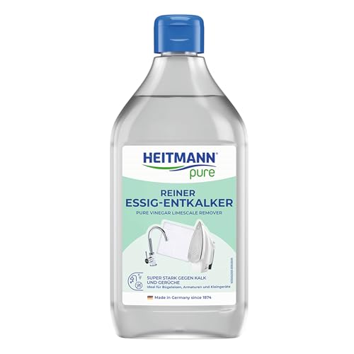 HEITMANN pure Reiner Essig-Entkalker | Natürlicher Kalkreiniger für Küche & Bad | Essigreiniger gegen Kalk & Gerüche | Umweltfreundlicher Entkalker für Oberflächen & Geräte | 500 ml
