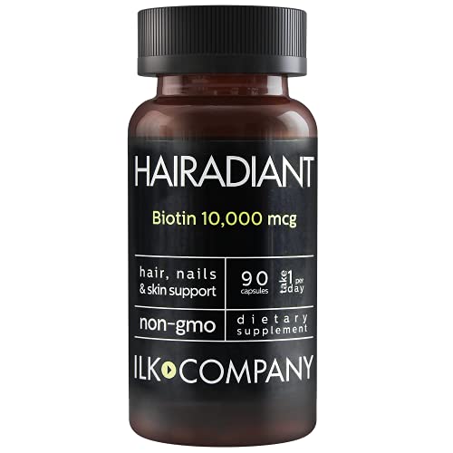 ILK Company - Biotin 10,000 MCG - Non-GMO Hair Growth Support for Men & Women - Energy Support - Made in The USA