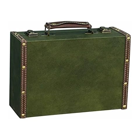 GYMEIJYG Vintage Suitcase, With Lock Rustic Hand Crafted Storage Box Old Style Suitcase Cover