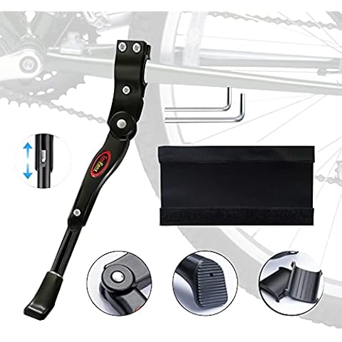 TenFans Bike Kickstand, Adjustable Bike Stand, Bicycle Kickstand, Aluminum Rear Side Bicycle Stand, Suitable for 24"-28" Mountain Bike/700C Road Bike/BMX/MTB/Adults Bike Cover