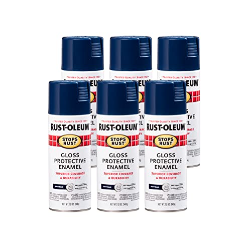 Image of Rust-Oleum 7723830-6PK Stops Rust Spray Paint, 12 oz, Gloss Navy, 6 Pack