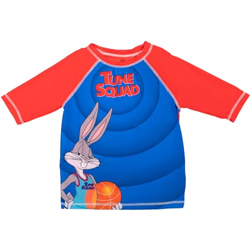 space jam Looney Tunes Space Short Sleeve Rash Guard Swim Shirt & Swim Trunks Bathing Suit Toddler to Big Kid2