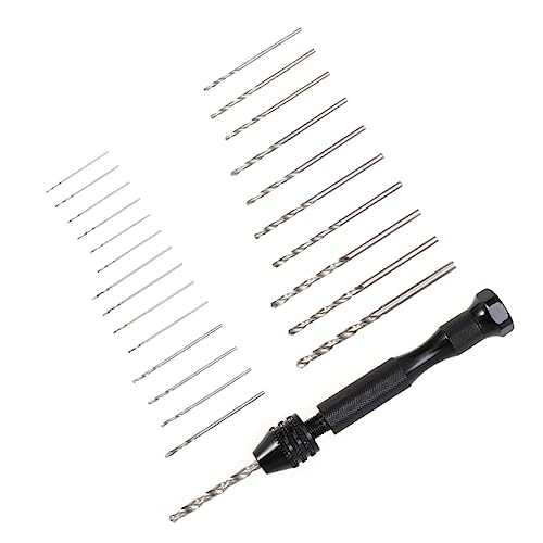OSALADI Rotary Tools Pin Vise Hand Drill Pin Vice Drill Pin Drill Straight Handle 20 Piece Set Rotary Tool
