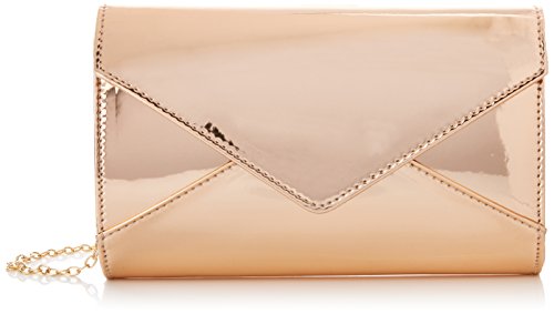 SwankySwans Lena Patent Envelope, Gold (Champagne Gold)