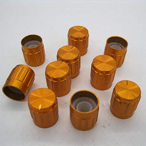 Boutons de commande de potentiomètre KLVN dorés pour arbre moleté 6mm
