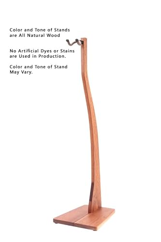 Zither Wooden Bass Guitar Stand - Handcrafted Solid Mahogany Wood Floor Stands Best For Electric Bass Guitars, Made In Usa #TOP4
