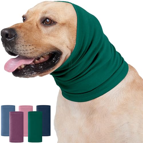 Image of Nanaki Dog Calming Hoodie Ear Wraps for Dogs, Fireworks Ear Protection Head Muffs Doggy Warp Anxiety Relief, Doggy Hematoma Wrap, Pet Head Cover for Grooming and Force Drying Bathing Pet Protector