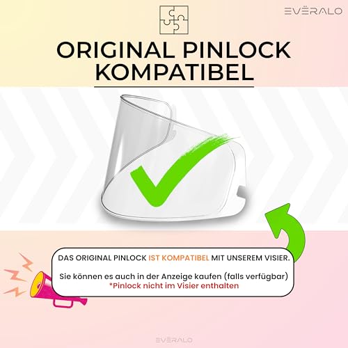 Everalo Kompatibel mit Hjc is 17 Visier - Fg17 - FgSt - C70 - C70n - HJ 20M - Helm Visier hjc is 17 Pinlock Ready - Anti-Kratzer (Schwarz 80%)
