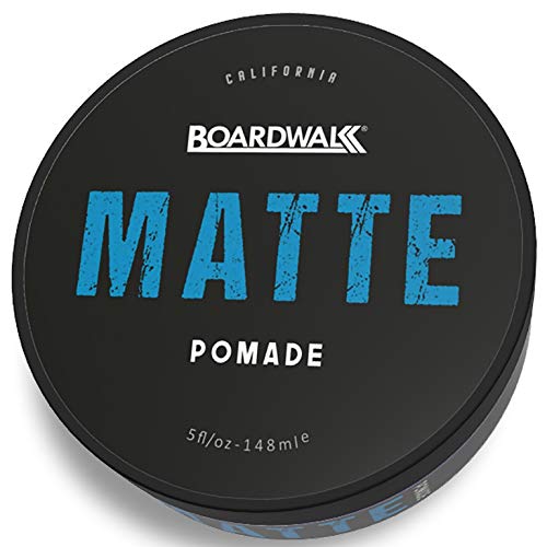 Boardwalk Matte Pomade 5oz Firm Hold Clay, Strong Hold - Matte Finish. Water-Based/Soluble, Made with Volcanic Ash and Aloe-Vera, Vegan & Paraben-Free.