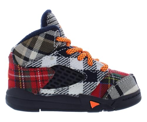 Jordan Toddler's 5 Retro Plaid Black/Total Orange (FD4813 008)2