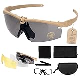 FOCUHUNTER Tactical Glasses, Shooting Safety Glasses, Anti Fog UV400 Protection Sunglasses with 3 Interchangeable Lens