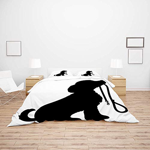 Housse de couette chien assis King en microfibre premium - 4