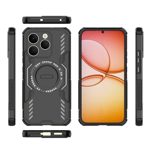 Image of Back Cover Case for Realme 15T 5G | 360 Protection Mobile Phone Case Mag-Safe | Camera Protection | Back Cover for Realme 15 T 5G / Realme 15T 5+G - Black TPU+PC