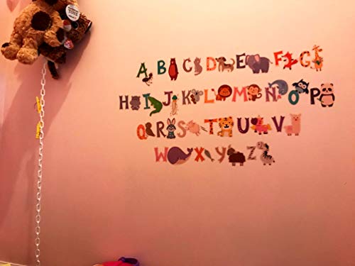 DEKOSH Animal Alphabet Wall Decals for Baby Nursery | Peel & Stick ABC Stickers for Toddlers