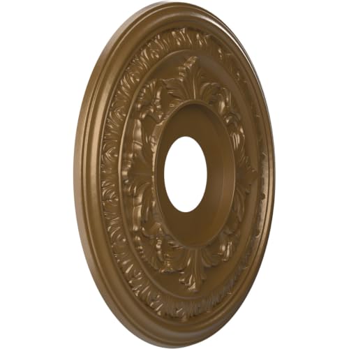 Image of Ekena Millwork CMP16BACCB Baltimore Thermoformed PVC Ceiling Medallion (Fits Canopies up to 6 1 /2 inch), 16 inchOD x 3 1 /2 inchID x 1 inchP, Metallic Champagne Bronze