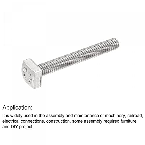 Image of uxcell Square Head Bolt, 10pcs M4x30mm Fully Thread 304 Stainless Steel Grade C Square Machine Screws