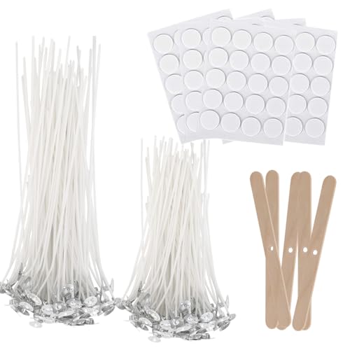 Stoppini per candele, set di 100 stoppini per candele, 10/15 cm, stoppini per candele fai da te (set di stoppini per candele, 10/15 cm)