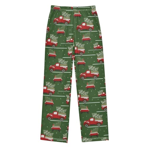 Christmas Red Pickup Truck Tree Boys Pants for Kids Jogger Pants with Pockets S-XL