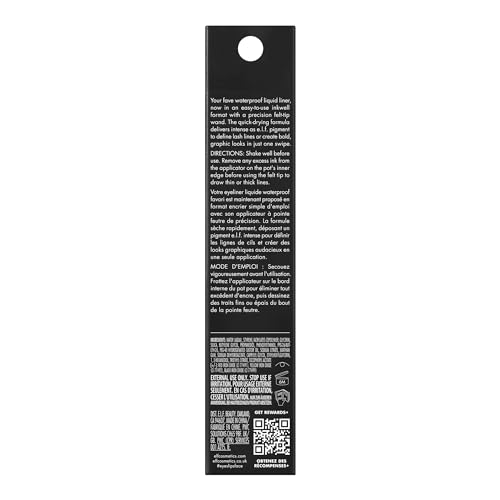 Image of e.l.f. H2O Proof Inkwell Eyeliner Pen, High-Pigment, Waterproof Liquid Eyeliner, Delivers A Matte Finish, Vegan & Cruelty-Free, Caffeinated