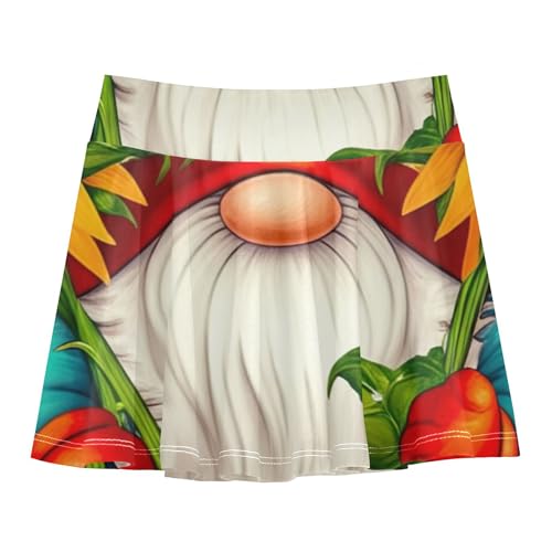 Gnome Sunflowers Kids Tennis Skirts Running Athletic Shorts for Girls Skorts Butterfly Skirt 4t