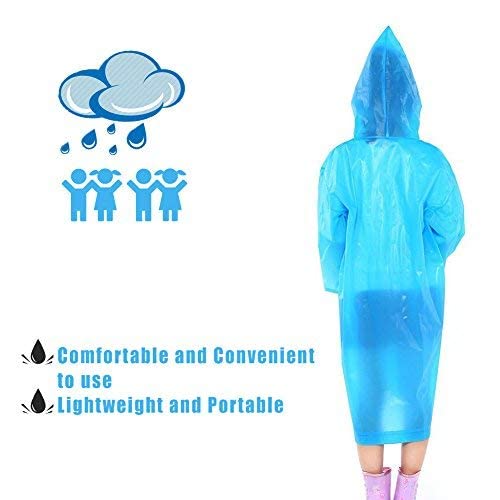Tricky Shopper™ Kids Plain Hooded Raincoat with School Bag & Side Pocket | Rain Fighter I Rain Coat for Boy's I Girl's with Carrying Pouch Sky Blue Color 11-12 Year 2