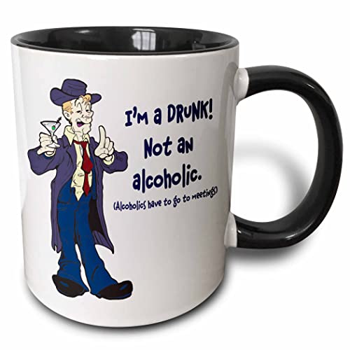 3dRose Party guy with Im a Drunk 11oz Two-Tone Black Mug